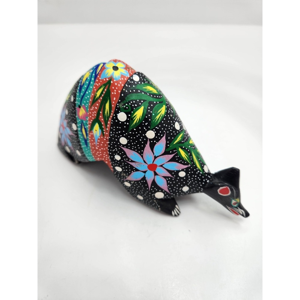 Vintage Mexico Oaxacan Wood Carving Painted Animal Artist Beltran Folk Art
